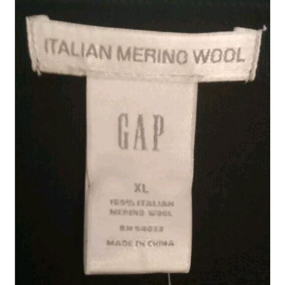 NWT GAP Mens Sweater XL Black 100% Italian Merino Wool V Neck Career Academia - Picture 6 of 6